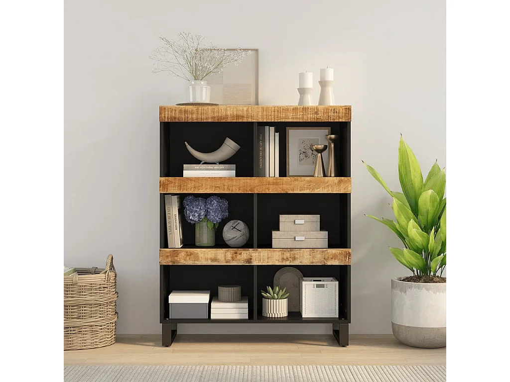 Mesa de Cabeceira | Móvel de apoio 85x33x107 cm madeira de mangueira maciça