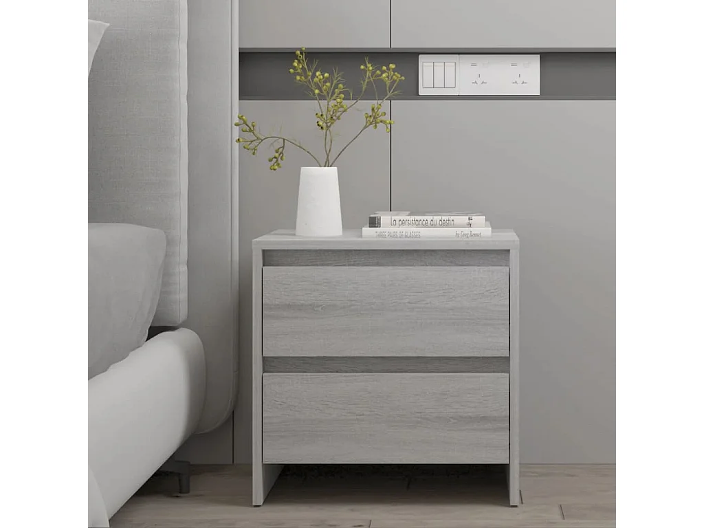 Nachttisch-Beistelltisch Grau Sonoma 45x34,5x44,5 cm Holzwerkstoff SHL96662