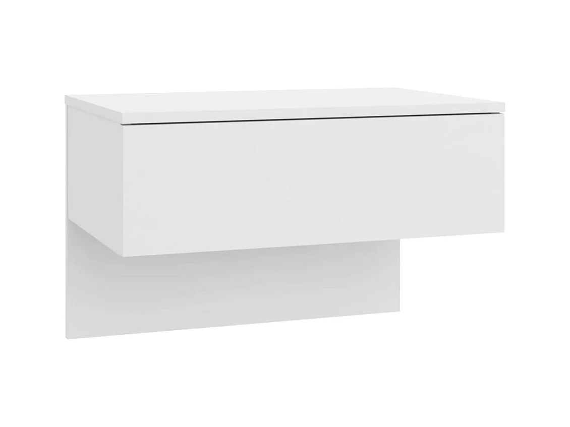 Mesitas de noche | Mesilla de noche de pared 2 unidades blanco brillante