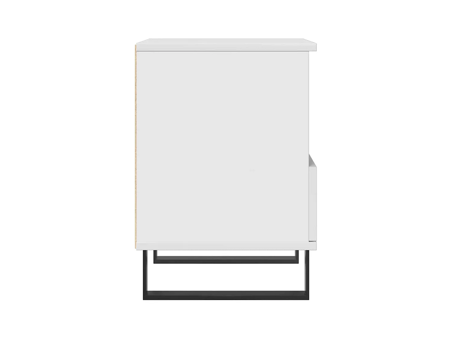 Mesita de noche | Mesilla de noche madera contrachapada blanco brillo 40x35x50 cm