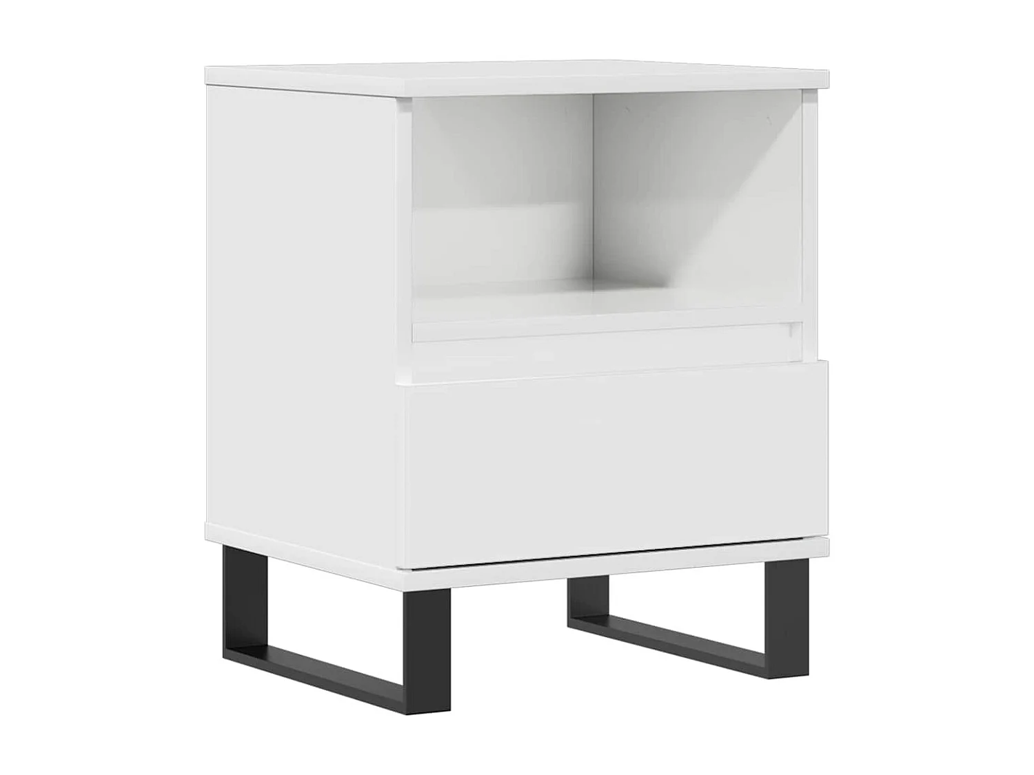 Nachttisch-Beistelltisch Hochglanz-Weiß 40x35x50 cm Holzwerkstoff SHL22448