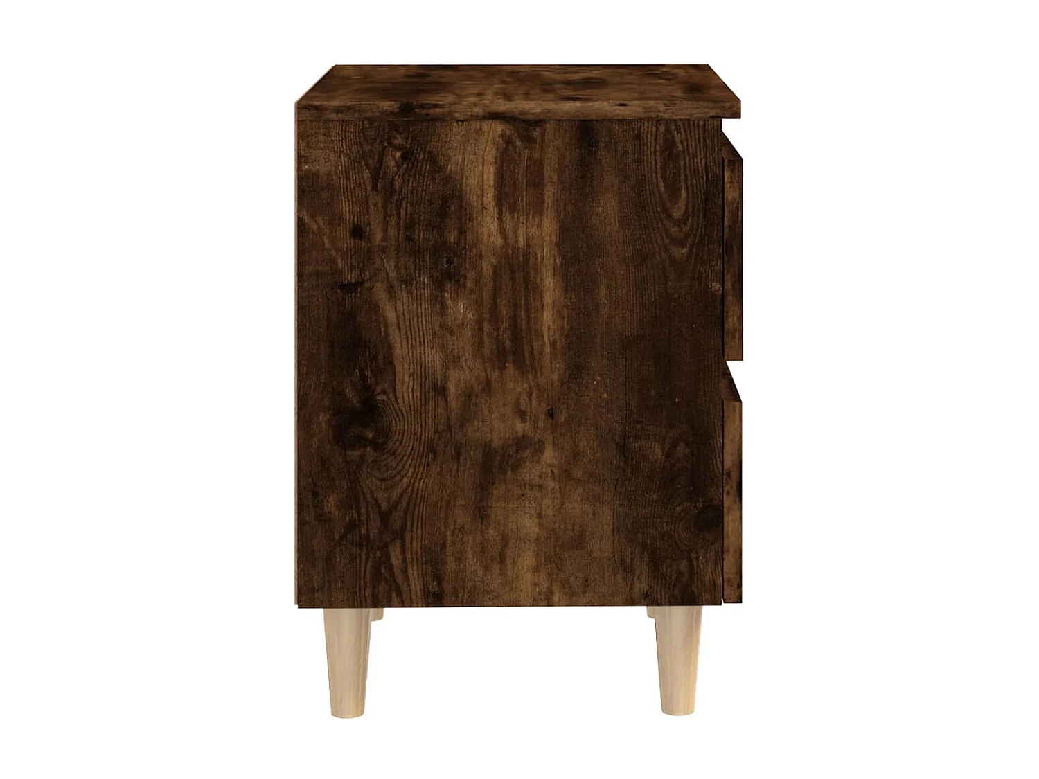Tables de chevet lot de 2 avec pieds en bois Chêne fumé 40x35x50 cm