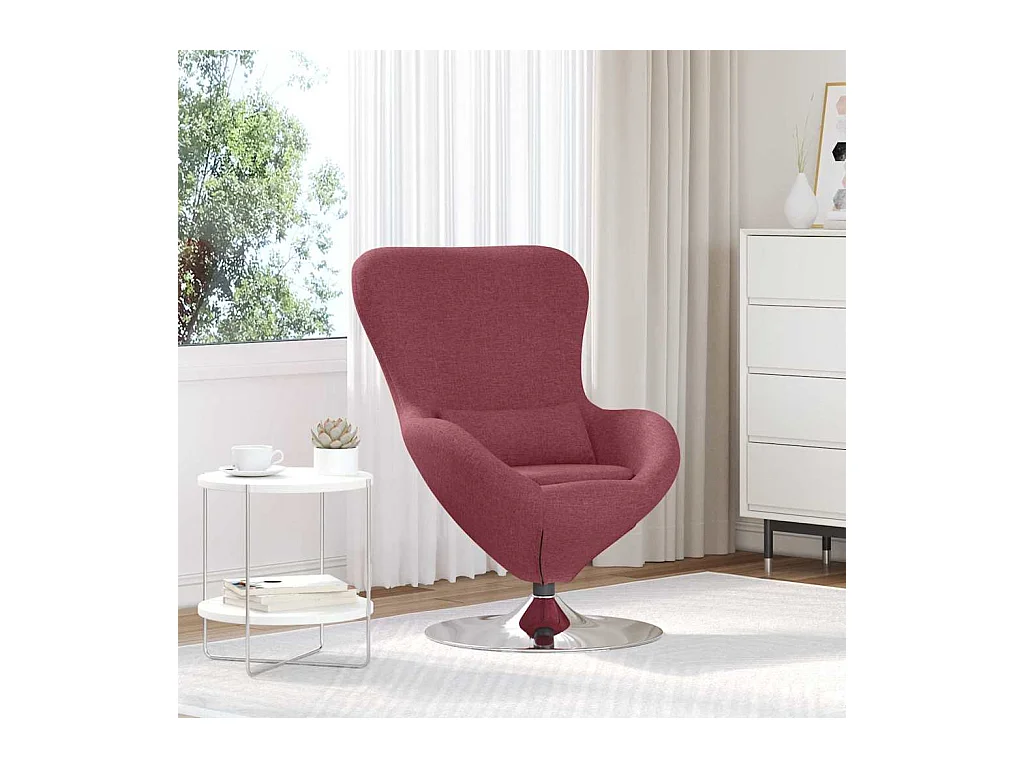 Sillón de relax | Sillón huevo Rojo vino tinto 63x73x90 cm tela SHL4083