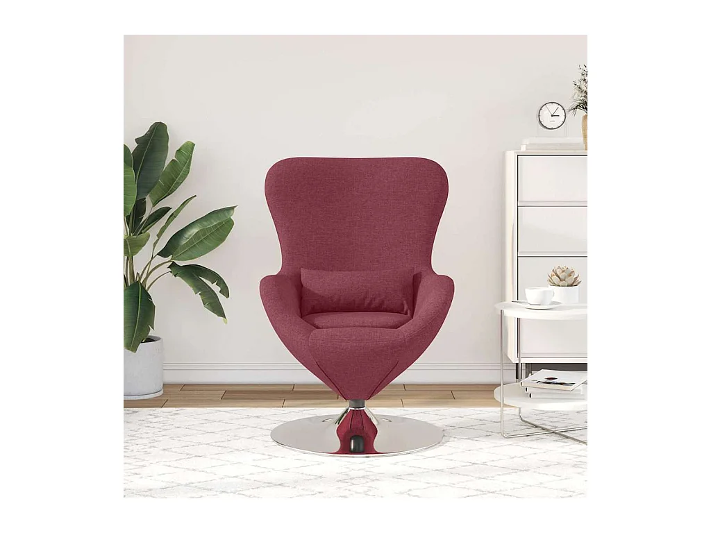 Sillón de relax | Sillón huevo Rojo vino tinto 63x73x90 cm tela SHL4083