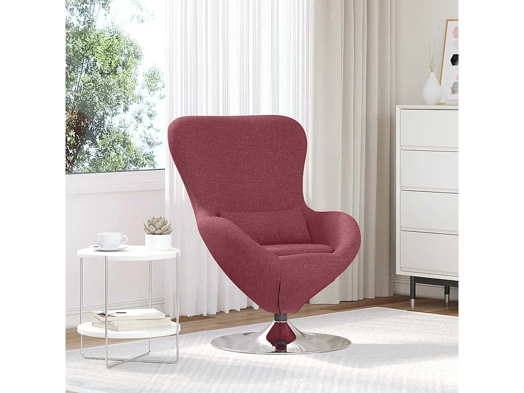 Eiersessel | Relaxsessel indoor Weinrot 63x73x90 cm Stoff SHL2921