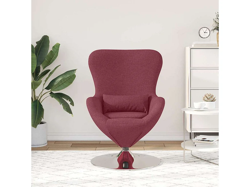 Eiersessel | Relaxsessel indoor Weinrot 63x73x90 cm Stoff SHL2921