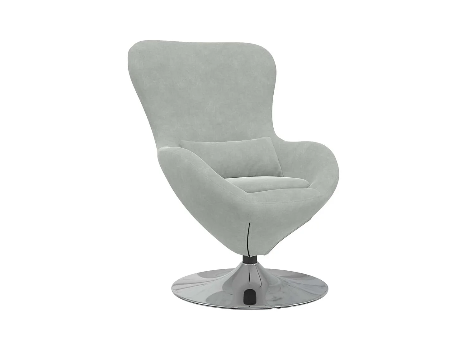 Sillón de relax | Sillón huevo Gris claro 63x73x90 cm Terciopelo SHL4213