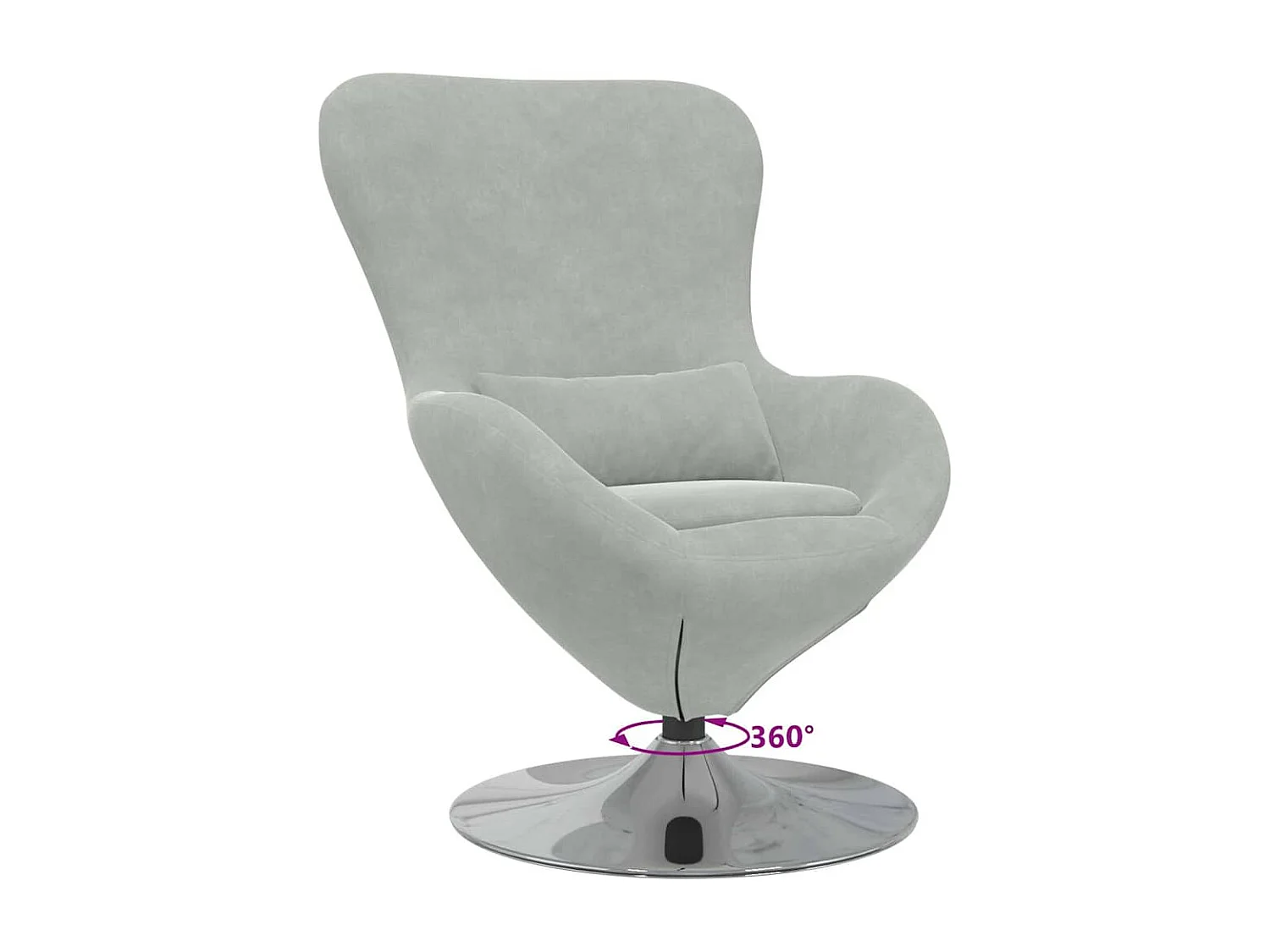 Sillón de relax | Sillón huevo Gris claro 63x73x90 cm Terciopelo SHL4213