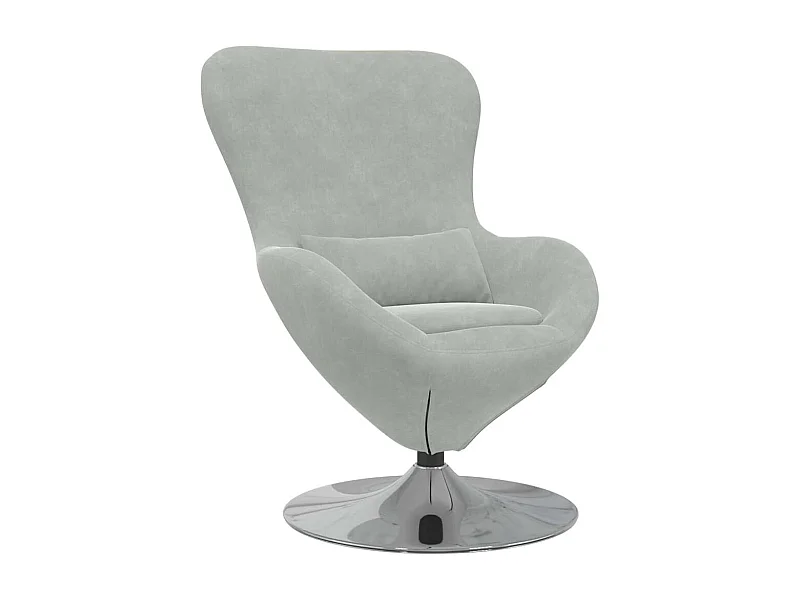 Chaise de Salon-Fauteuil œuf Gris clair 63x73x90 cm Velours SHL4575