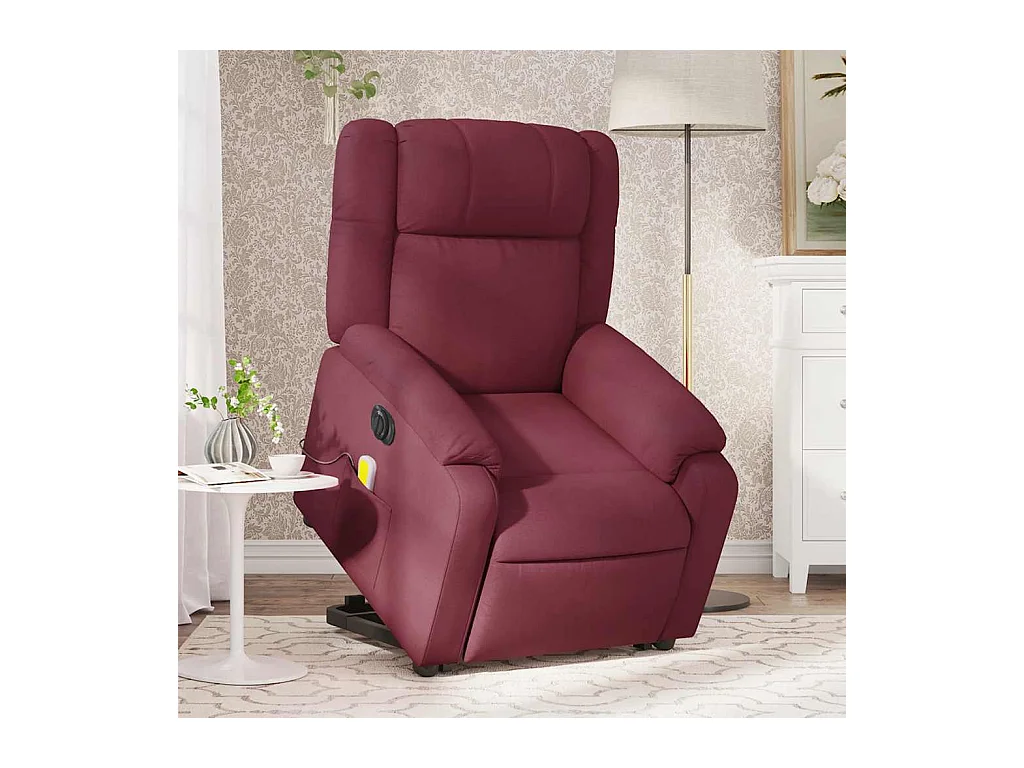 Poltrona elevatória de massagens elétrica tecido vermelho tinto SHL586300