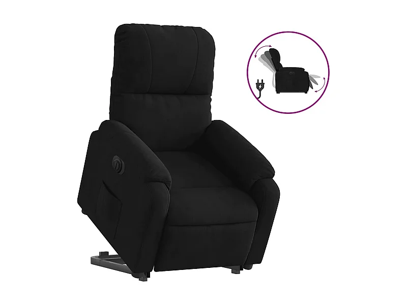 Silla de relax | Sillón eléctrico reclinable elevable tela microfibra negro SHL3771