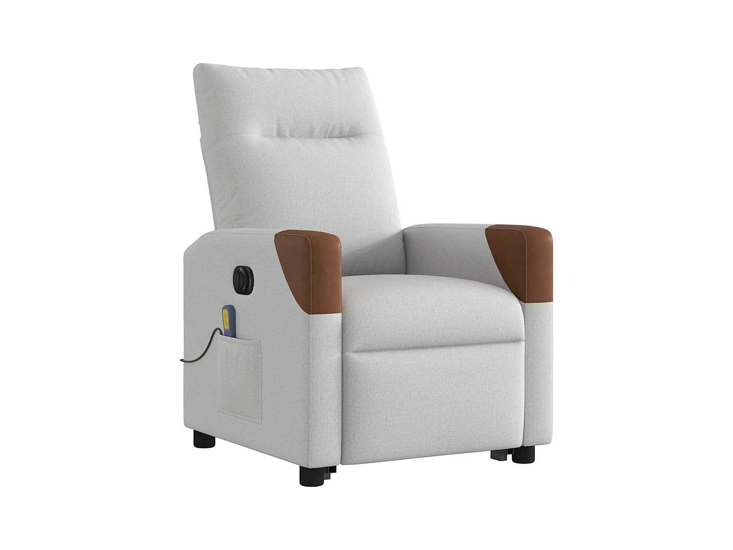 Fauteuil inclinable électrique-Chaise de relax-Fauteuil de Massage gris nuage tissu SHL4985
