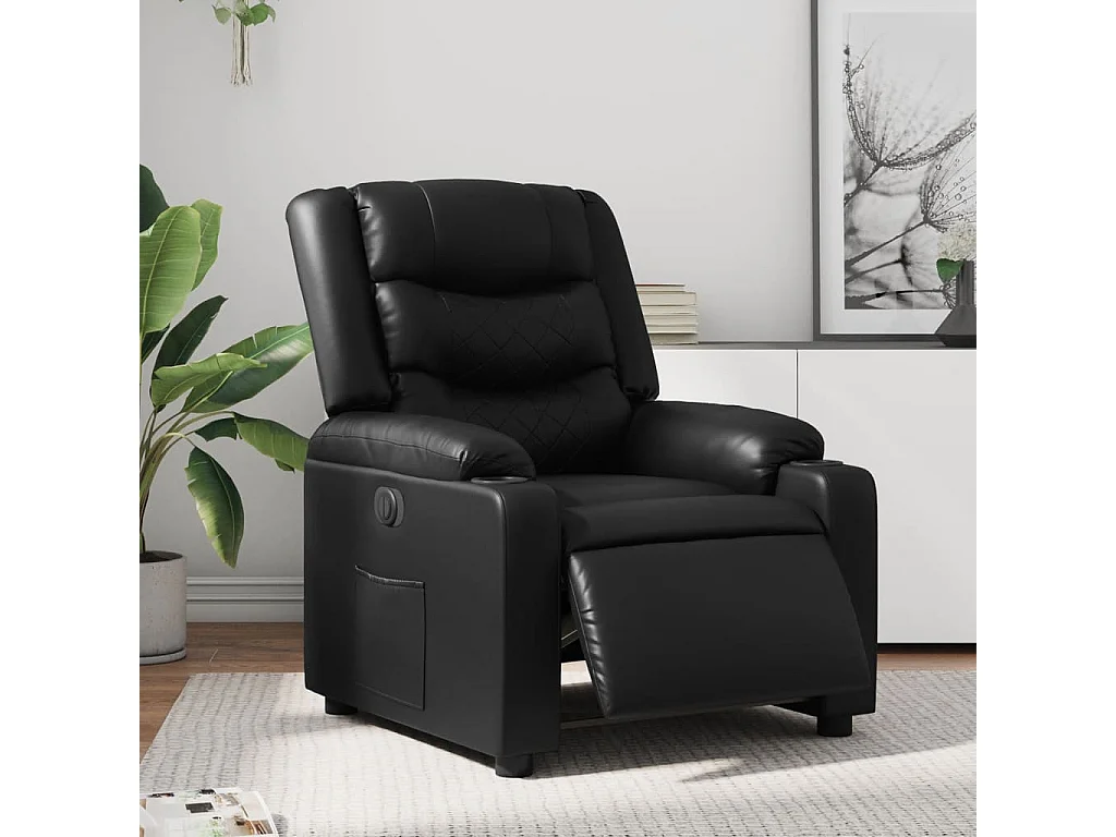 Fauteuil inclinable électrique-Chaise de relax-Fauteuil salon Noir Similicuir SHL1937