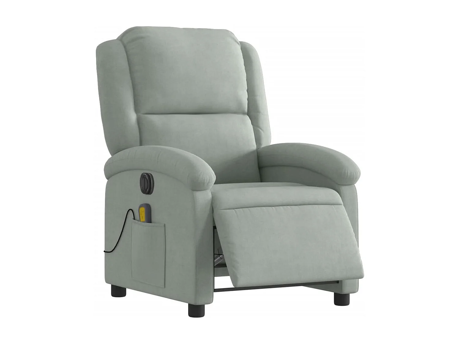 Sillón de relax | Sillón reclinable de masaje eléctrico terciopelo gris claro SHL9984