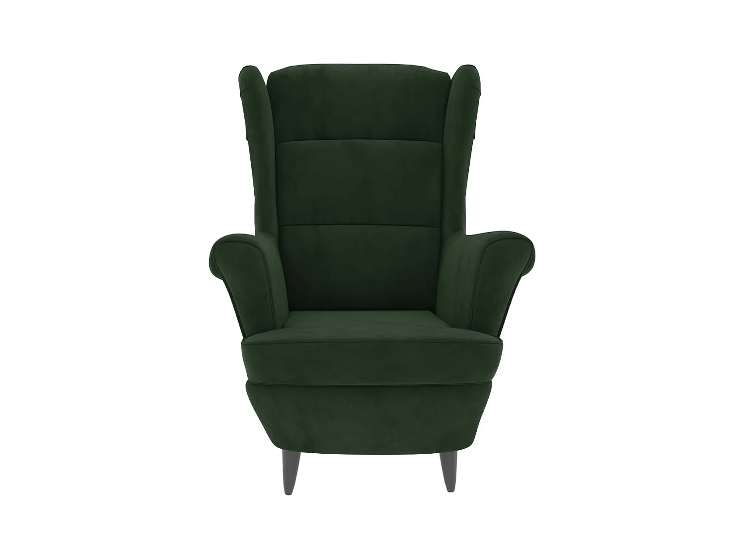 Fauteuil Salon-Chaise de relax-Fauteuil à oreilles avec tabouret vert foncé velours SHL2532