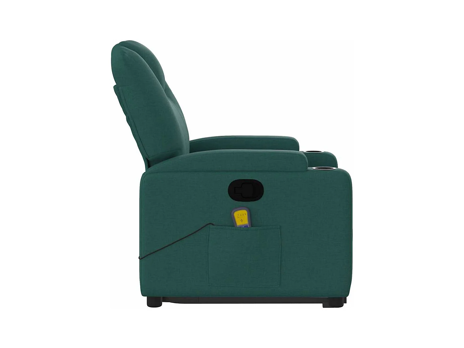 Silla de masaje reclinable de pie de tela verde oscura SHL4236