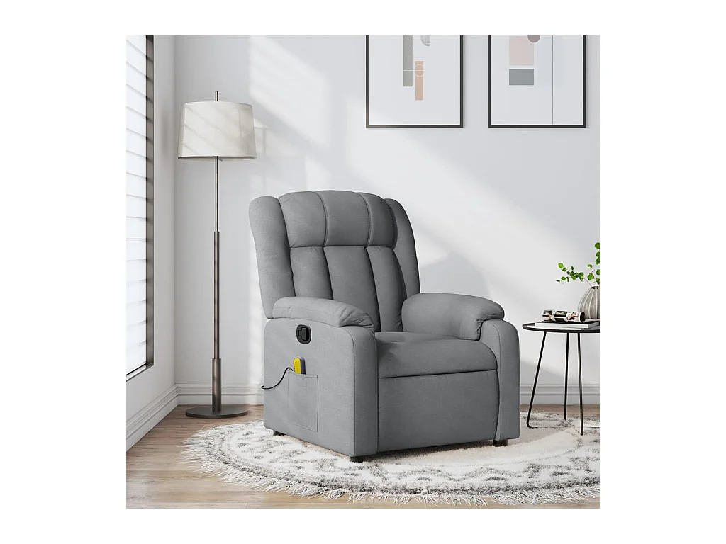 Fauteuil inclinable-Chaise de relax-Fauteuil de Massage gris clair tissu SHL5346