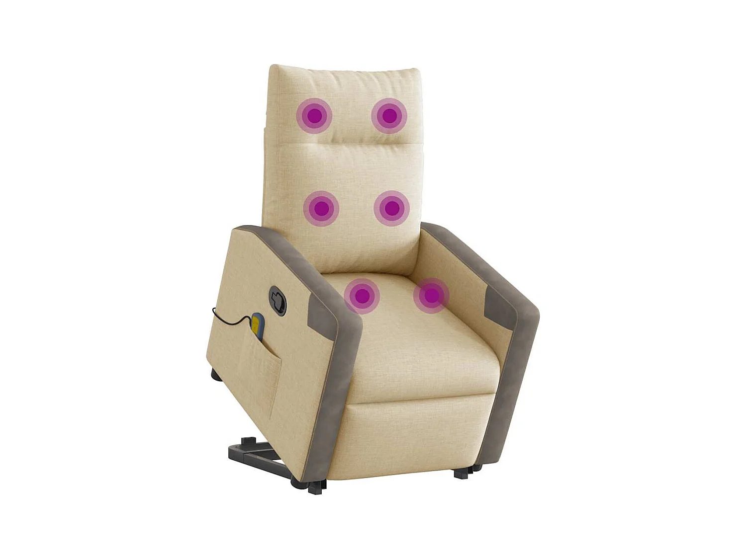 Silla de masaje reclinable de pie de tela color crema SHL9780