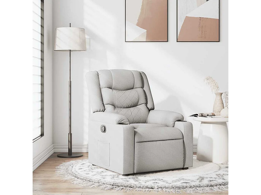 Fauteuil inclinable-Chaise de relax-Fauteuil TV gris nuage tissu SHL2945