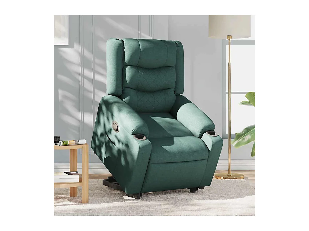Fauteuil inclinable-Chaise de relax-Fauteuil TV vert foncé tissu SHL3703