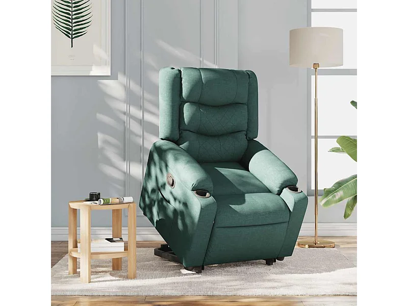 Fauteuil inclinable-Chaise de relax-Fauteuil TV vert foncé tissu SHL3703