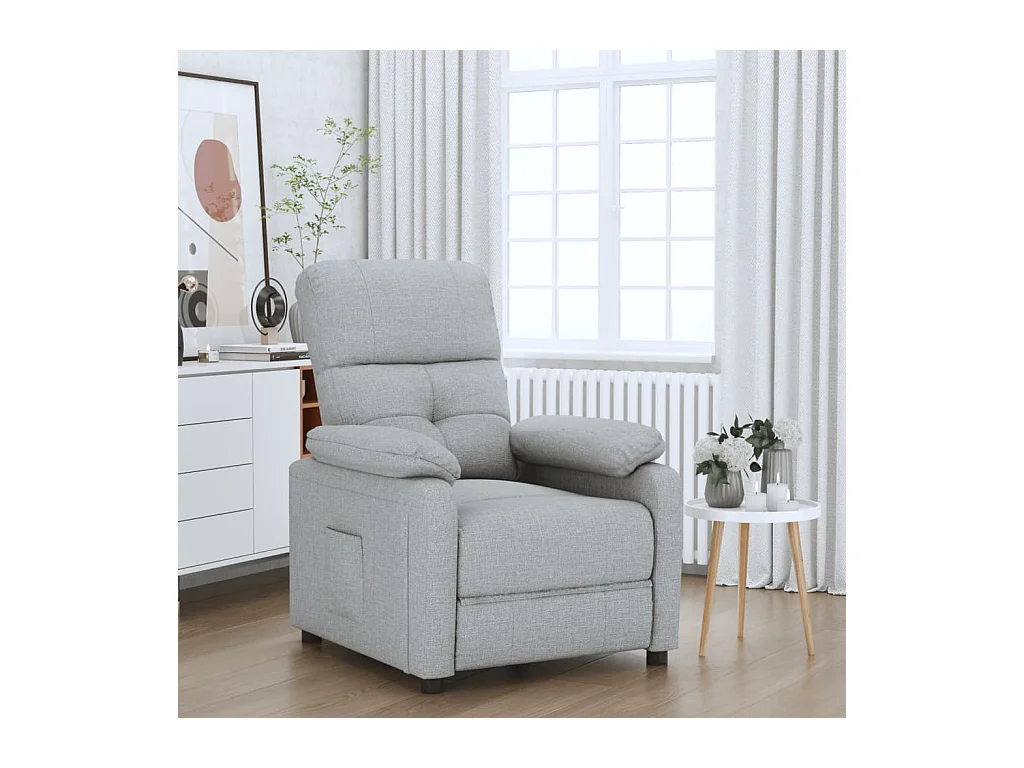 Sillón de relax | Sillón reclinable de tela gris claro SHL4089
