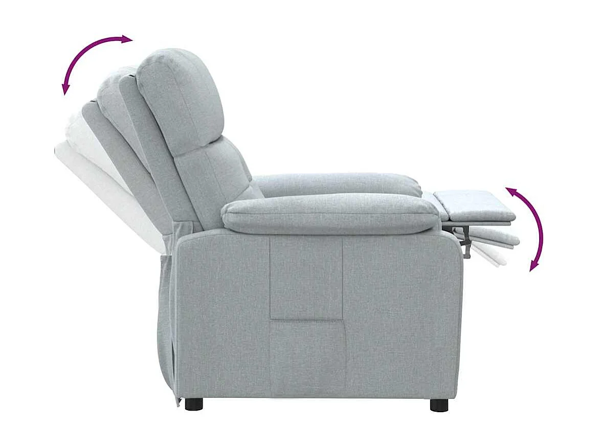 Poltrona Salotto | Sedia | Poltrona Reclinabile in Tessuto Grigio Chiaro SHL3417