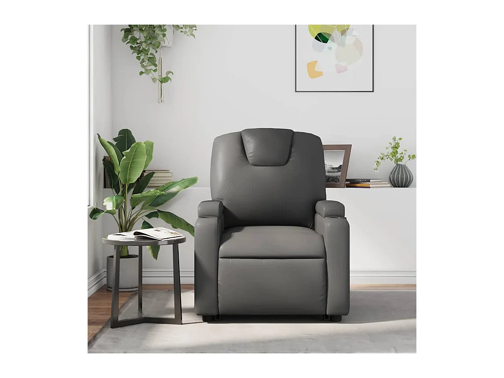 Sillón de salón | Silla | Sillón de masaje reclinable cuero sintético gris SHL5761