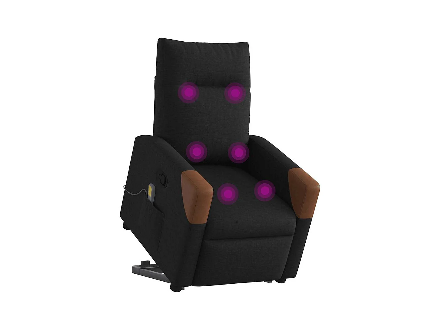 Fauteuil inclinable-Chaise de relax-Fauteuil de Massage Noir Tissu SHL1013