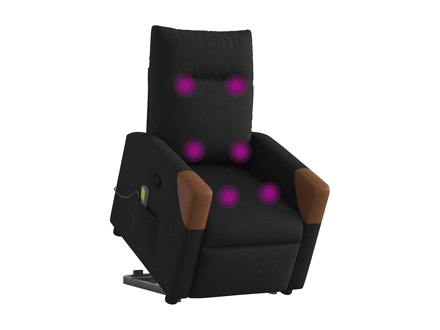 Fauteuil inclinable-Chaise de relax-Fauteuil de Massage Noir Tissu SHL1013
