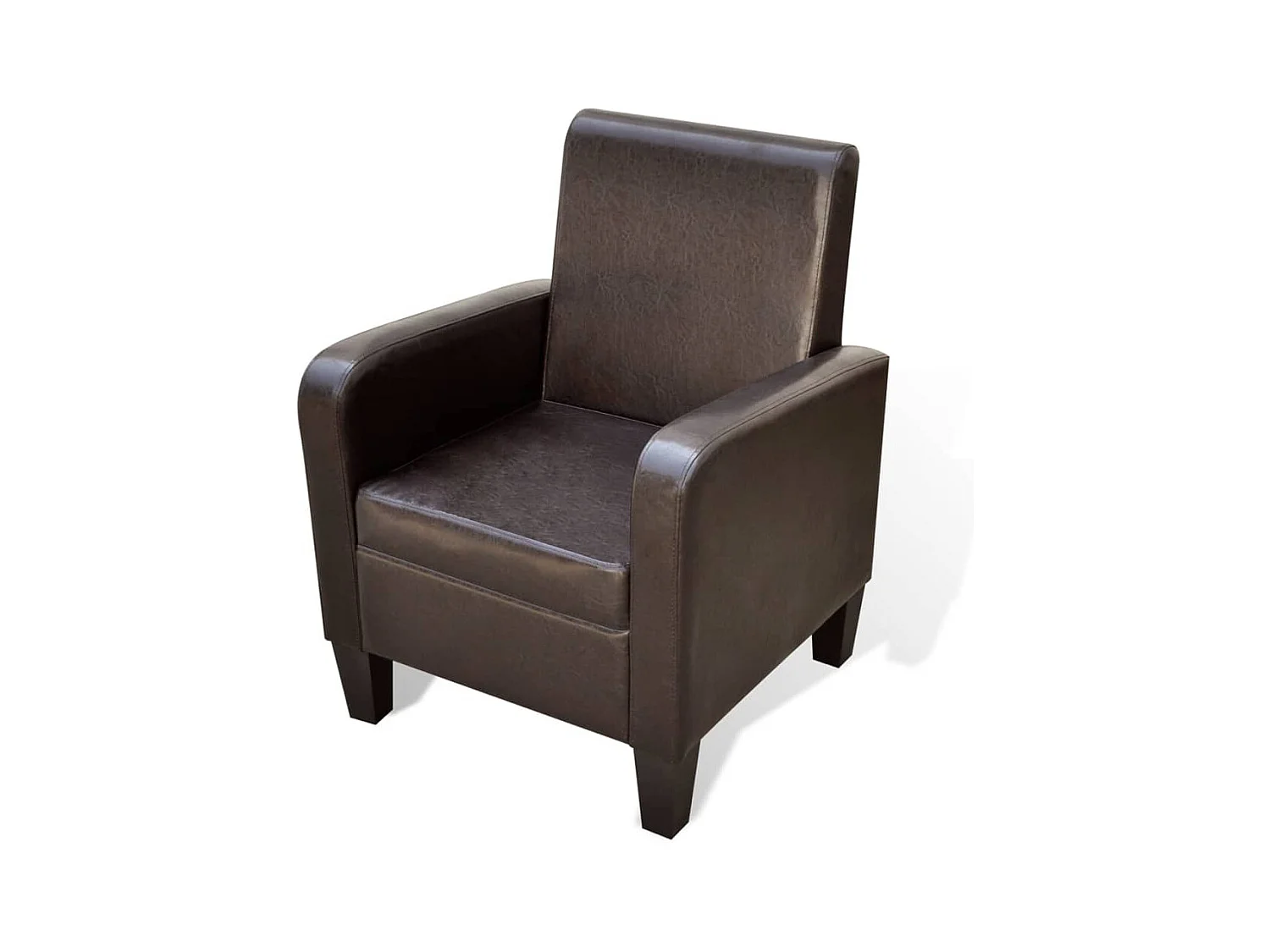 Sillón | Silla de cuero sintético marrón SHL2287