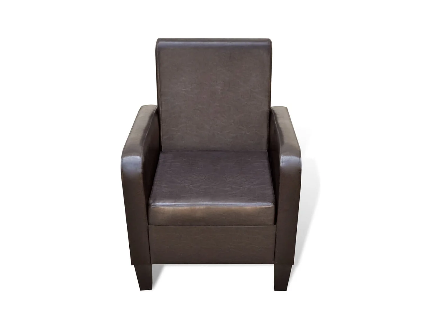 Sillón | Silla de cuero sintético marrón SHL2287