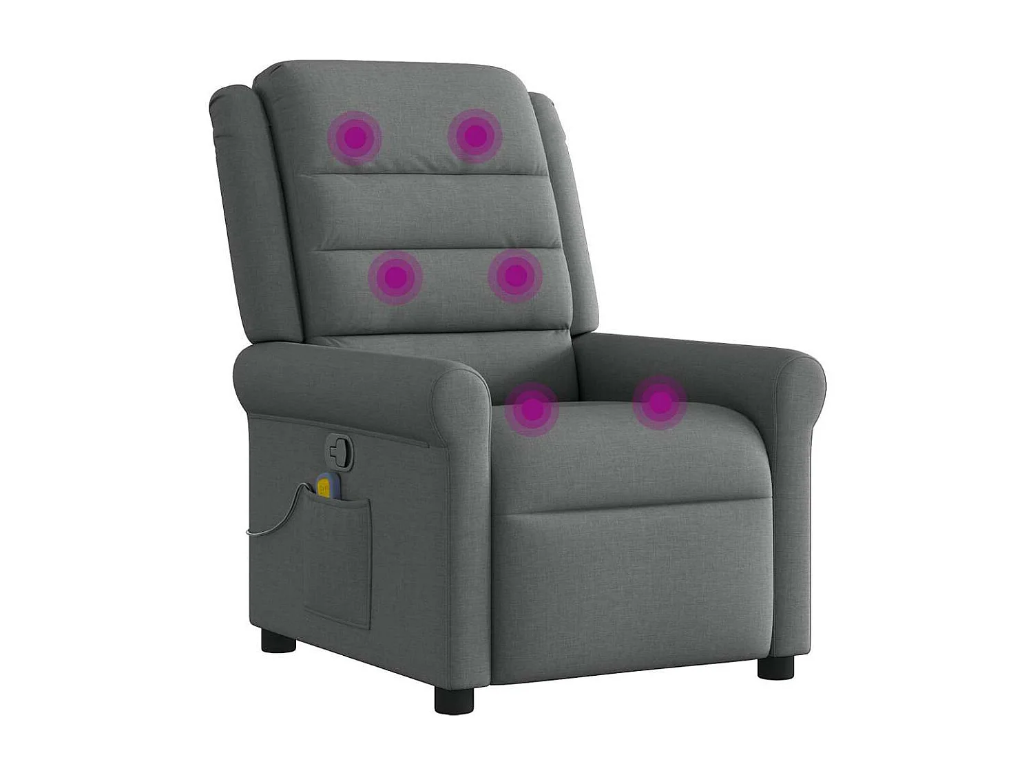 Sillón de relax | Sillón reclinable de masaje de tela gris oscuro SHL9685