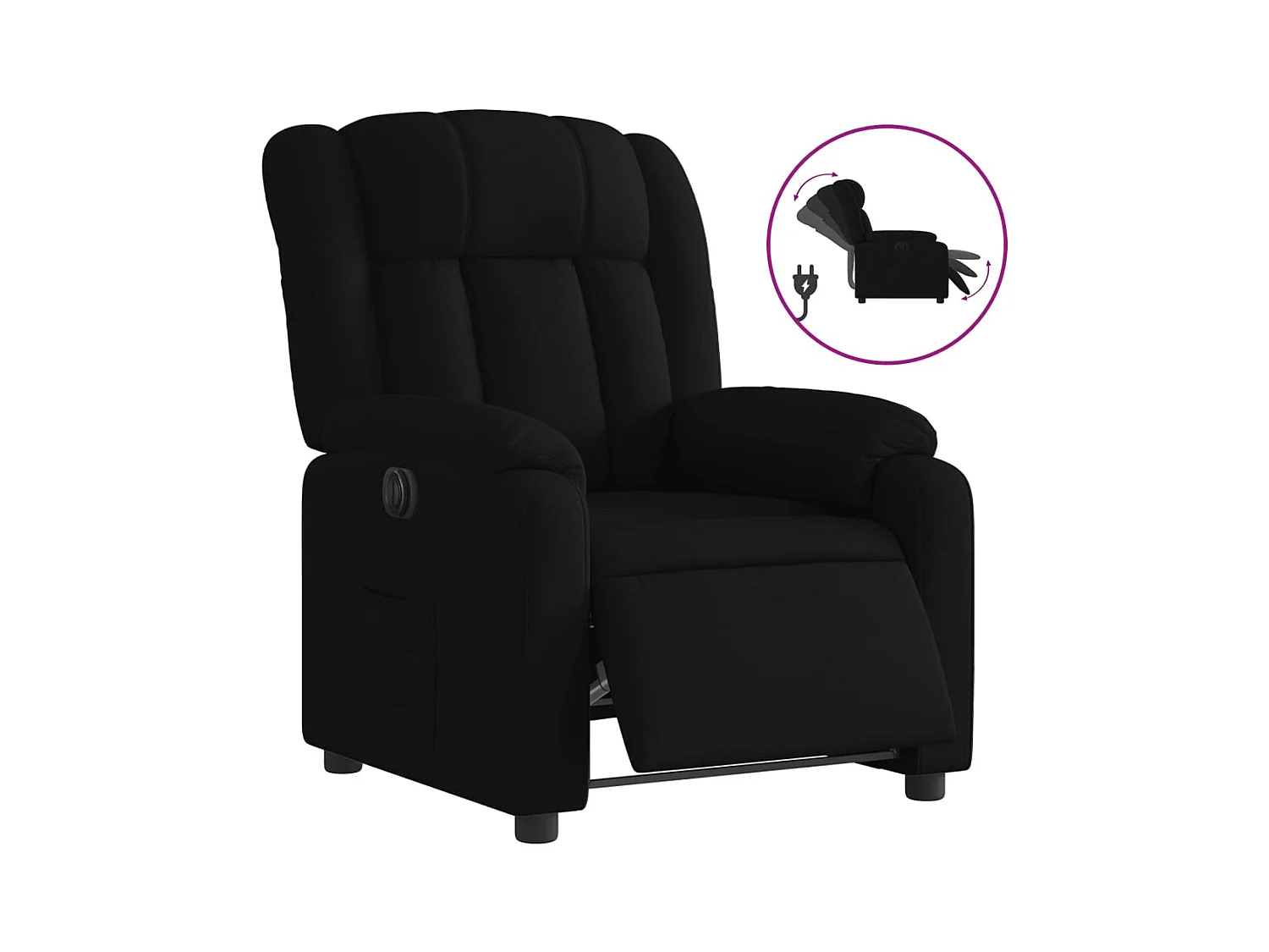 Sillón de relax | Silla | Sillón reclinable eléctrico de tela negro SHL8060