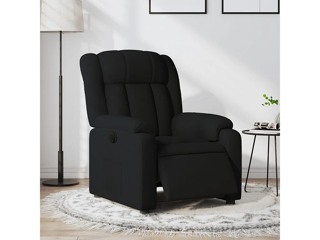 Relaxsessel Elektrisch | Lounge Sessel indoor Schwarz Stoff SHL43986