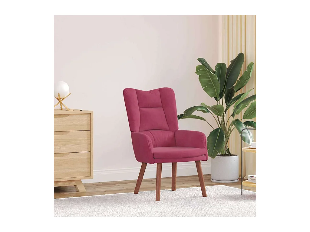 Sillón de relax | Silla Relax | Sillón de salón Rojo vino tinto 63x67x94 cm Terciopelo SHL5625