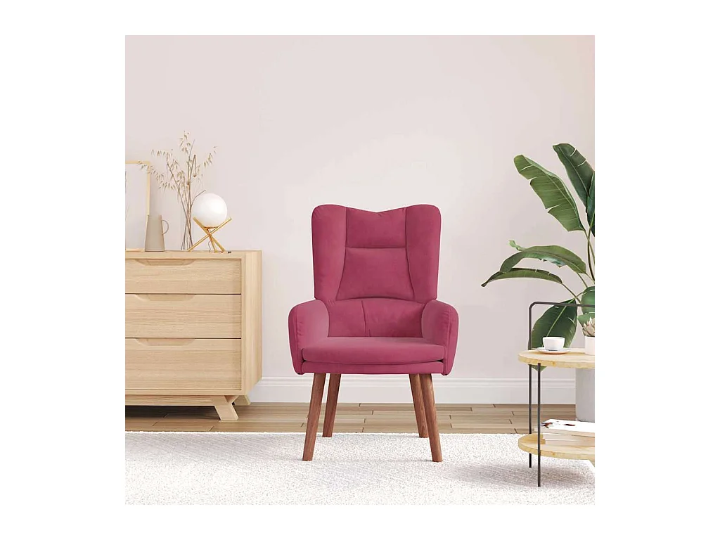 Sillón de relax | Silla Relax | Sillón de salón Rojo vino tinto 63x67x94 cm Terciopelo SHL5625