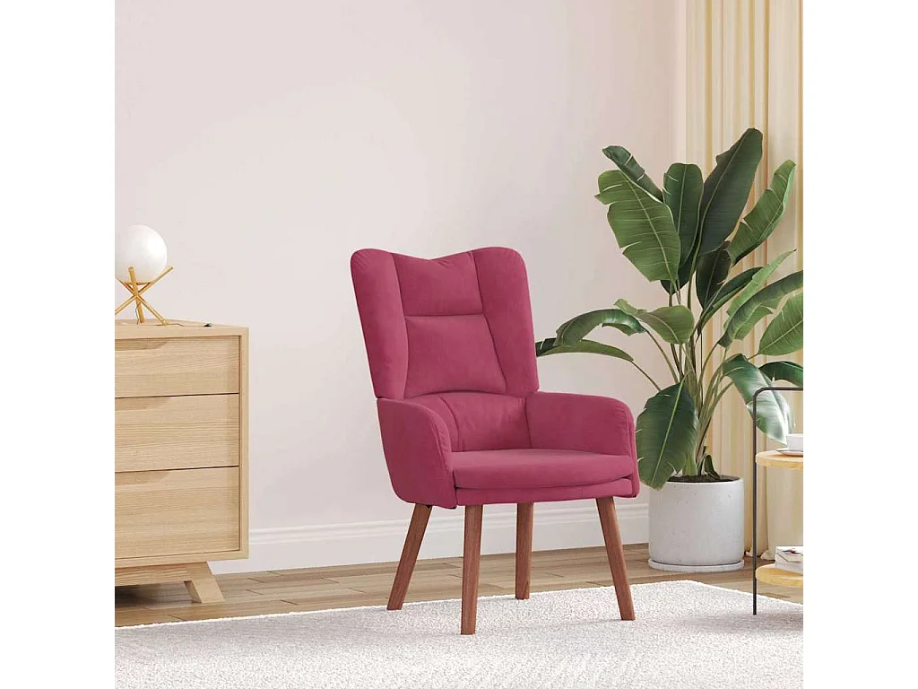 Relaxsessel | Lounge Sessel für Wohnzimmer Weinrot 63x67x94 cm Samt SHL90992