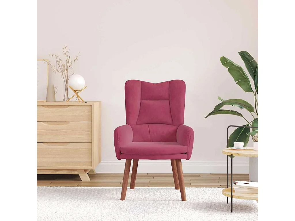 Relaxsessel | Lounge Sessel für Wohnzimmer Weinrot 63x67x94 cm Samt SHL90992