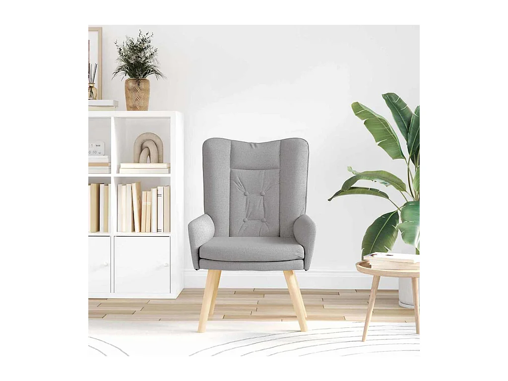 Sillón de relax | Silla Relax | Sillón de salón Gris nube 63x67x94 cm tela SHL5113