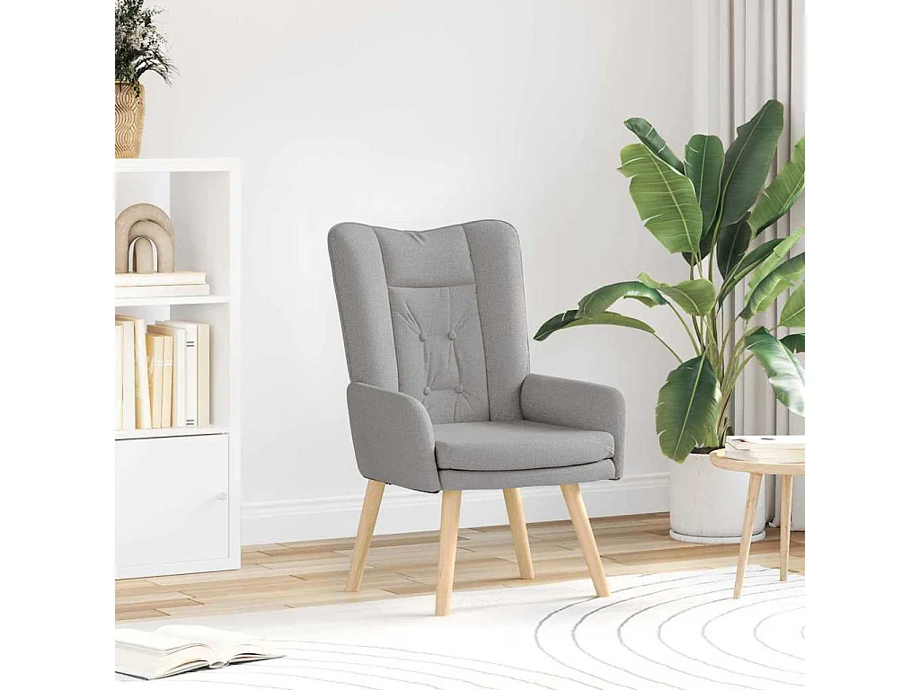 Fauteuil Salon-Chaise de relax Gris nuage 63x67x94 cm tissu SHL3916