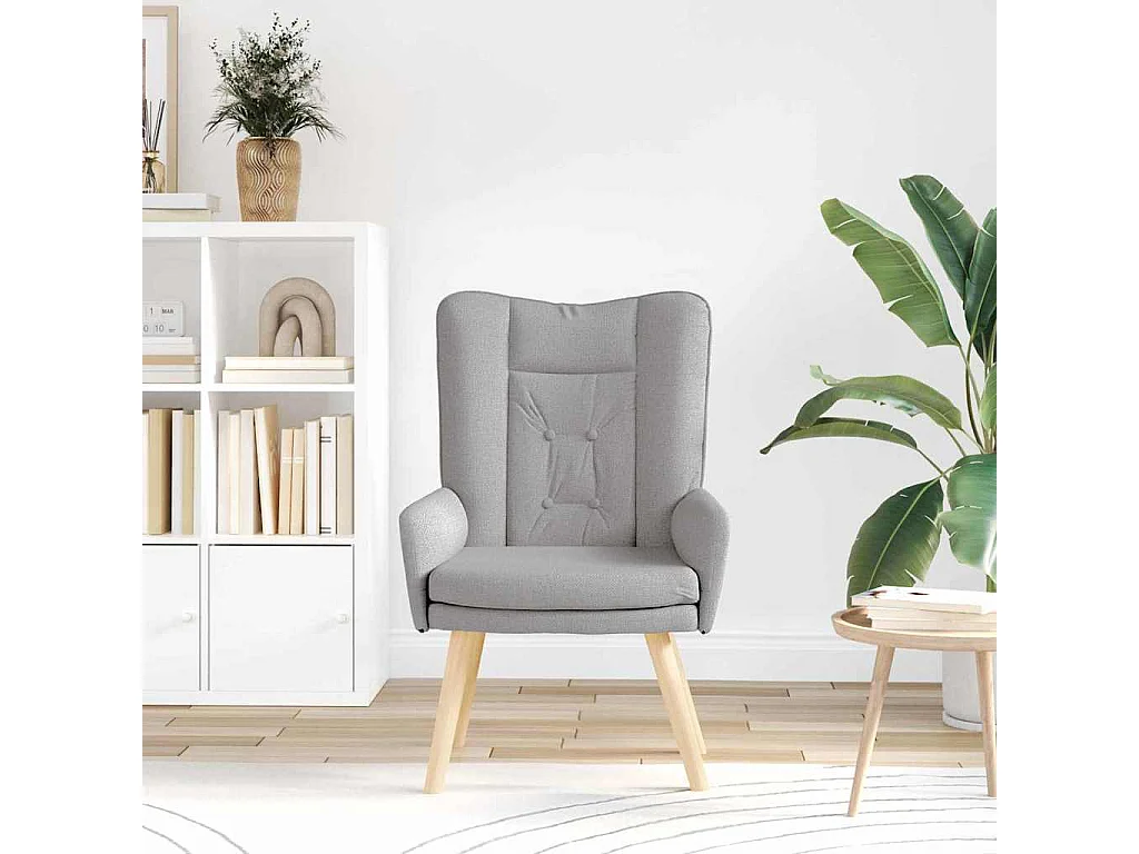 Fauteuil Salon-Chaise de relax Gris nuage 63x67x94 cm tissu SHL3916