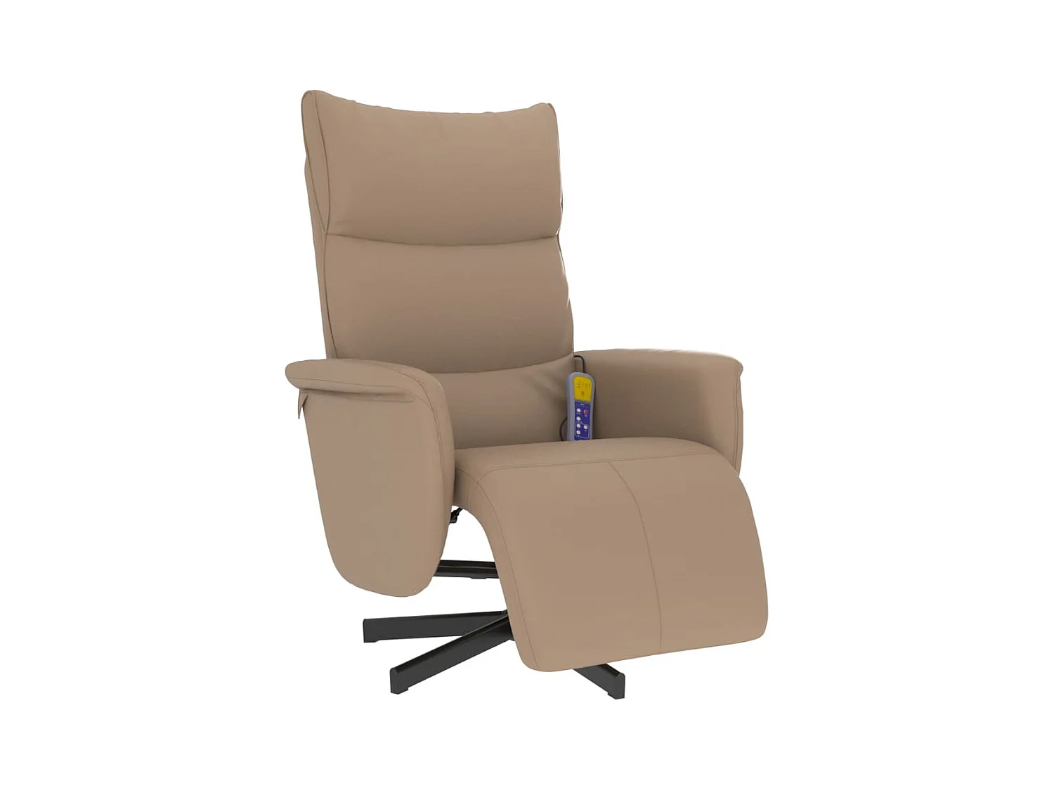 Sillón de relax | Sillón reclinable masaje reposapiés cuero sintético capuchino SHL3452
