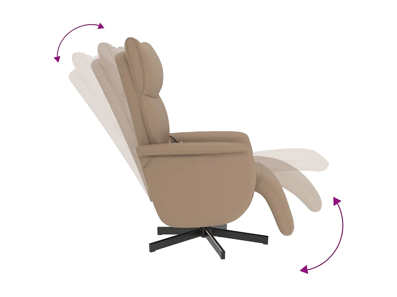 Fauteuil inclinable-Fauteuil salon de massage repose-pieds cappuccino SHL2731