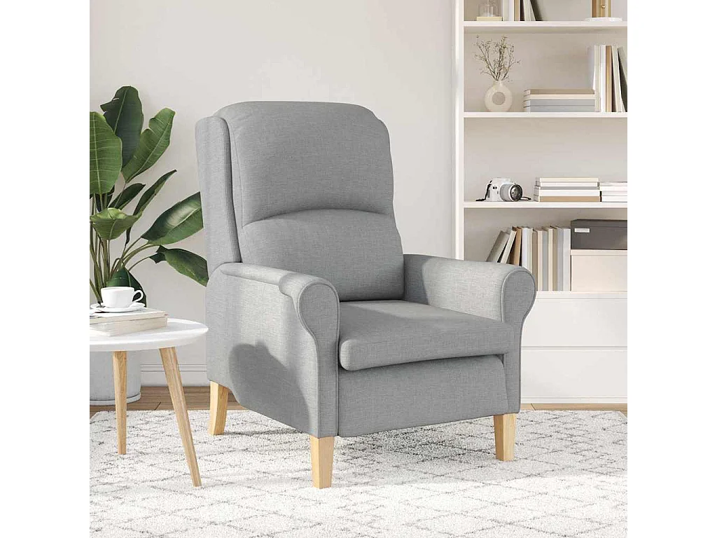 Fauteuil de Salon-Chaise de relax Gris clair 76x94x102 cm tissu SHL2813