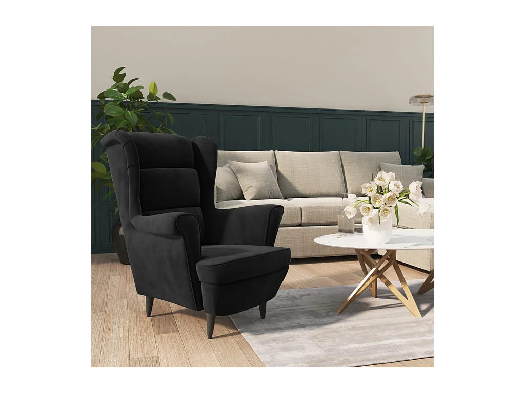 Sillón de salón | Silla de relax | Sillón de terciopelo negro SHL5703