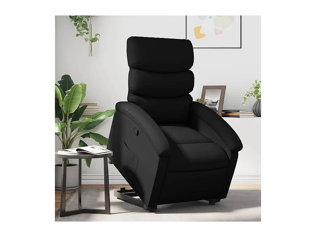Sillón de relax | Sillón reclinable elevable cuero artificial negro SHL2477
