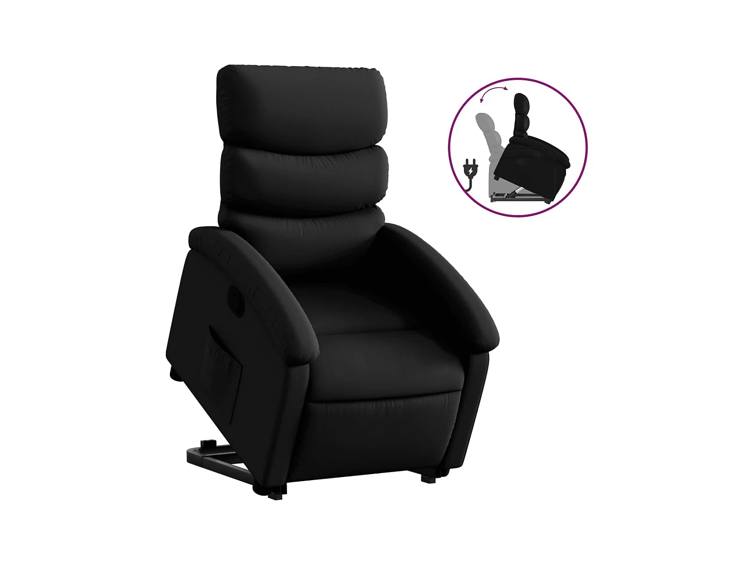 Fauteuil inclinable-Chaise de relax-Fauteuil salon Noir Similicuir SHL1285