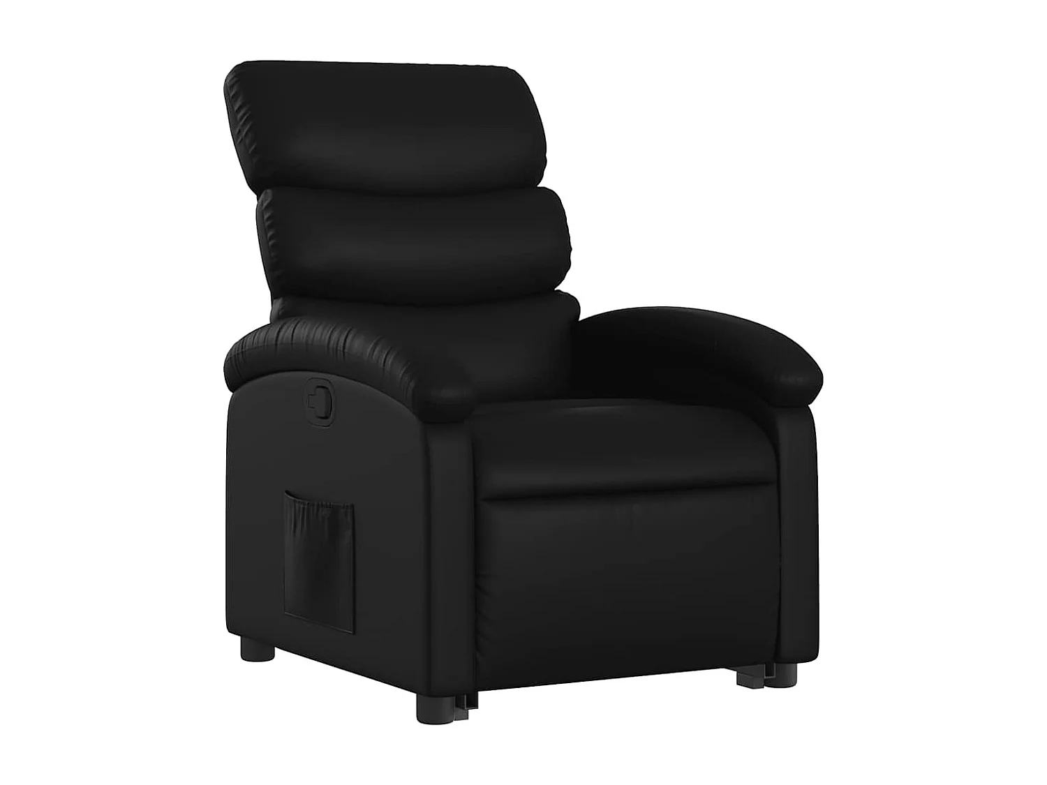 Relaxsessel | Lounge Sessel für Wohnzimmer mit Aufstehhilfe Schwarz Kunstleder SHL90352