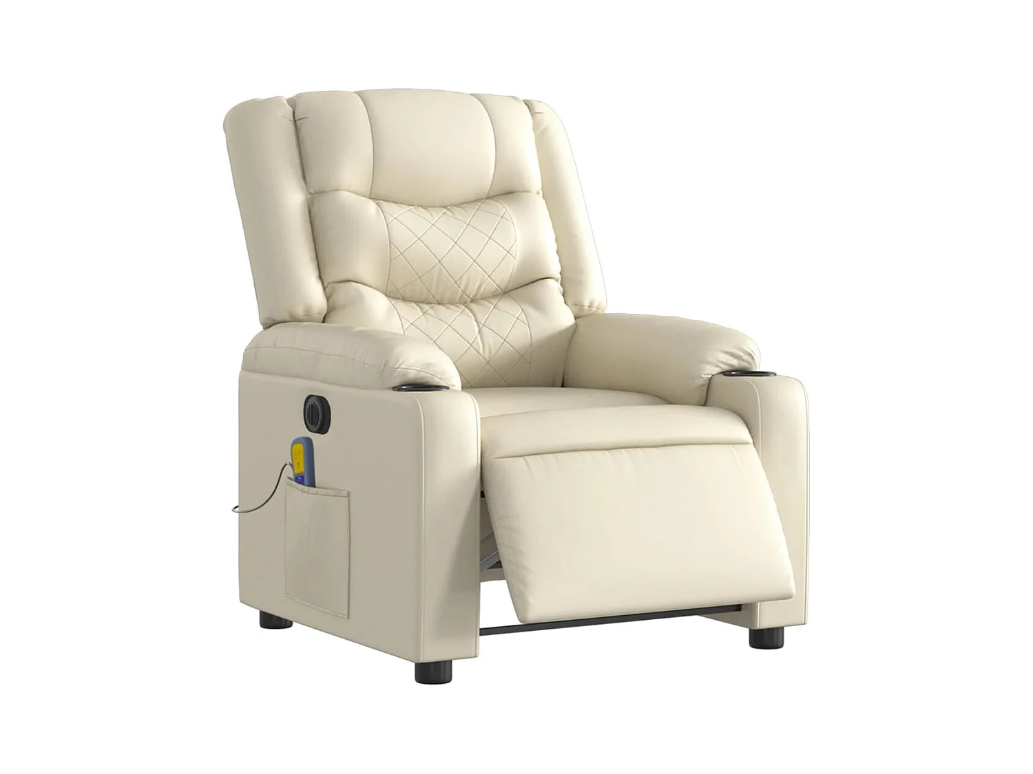 Sillón de salón | Silla | Sillón de masaje reclinable eléctrico cuero sintético crema SHL9891